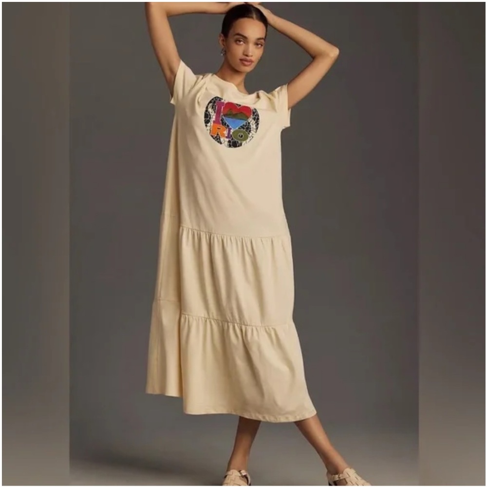 Farm Rio x Anthropologie “I Love Rio” Midi Dress NWT